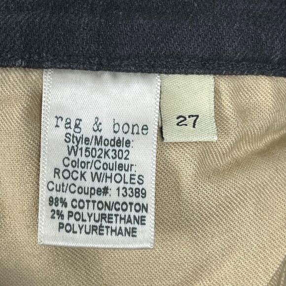 Rag & Bone Skinny Denim Jeans Rock w/ Holes Size 27 Distressed Grunge Emo - Picture 11 of 16